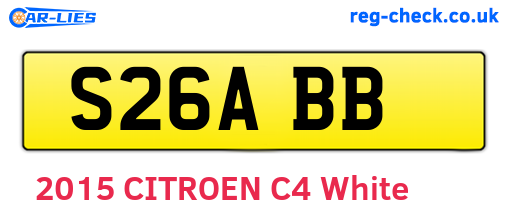 S26ABB are the vehicle registration plates.