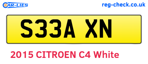 S33AXN are the vehicle registration plates.