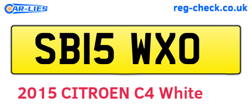 SB15WXO are the vehicle registration plates.