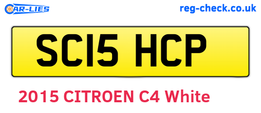 SC15HCP are the vehicle registration plates.