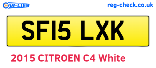 SF15LXK are the vehicle registration plates.