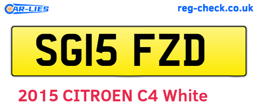 SG15FZD are the vehicle registration plates.