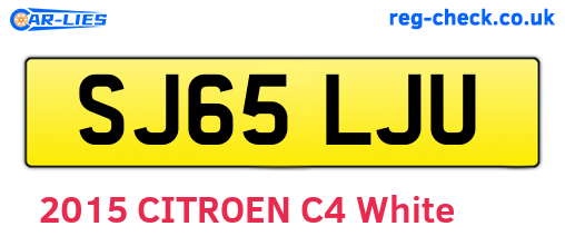 SJ65LJU are the vehicle registration plates.