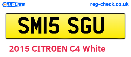 SM15SGU are the vehicle registration plates.