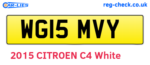 WG15MVY are the vehicle registration plates.