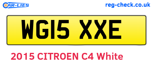 WG15XXE are the vehicle registration plates.