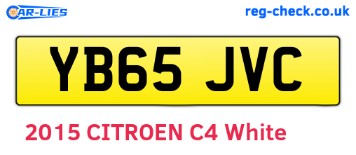 YB65JVC are the vehicle registration plates.