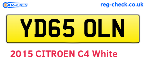 YD65OLN are the vehicle registration plates.