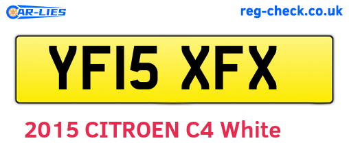 YF15XFX are the vehicle registration plates.