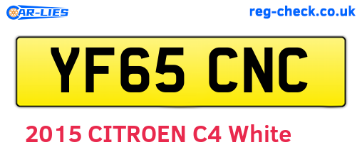 YF65CNC are the vehicle registration plates.