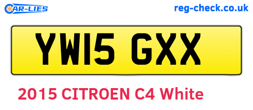 YW15GXX are the vehicle registration plates.