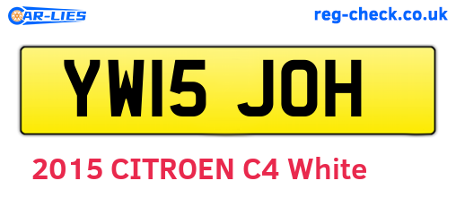 YW15JOH are the vehicle registration plates.