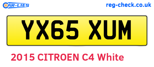 YX65XUM are the vehicle registration plates.
