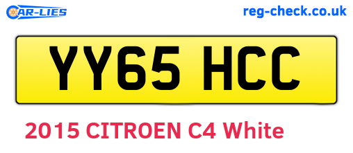 YY65HCC are the vehicle registration plates.