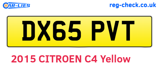 DX65PVT are the vehicle registration plates.