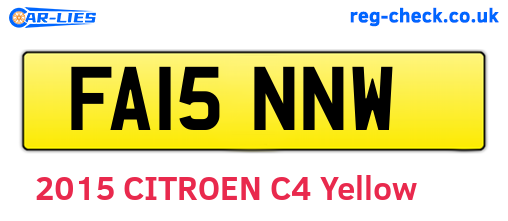 FA15NNW are the vehicle registration plates.