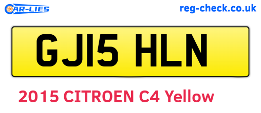 GJ15HLN are the vehicle registration plates.