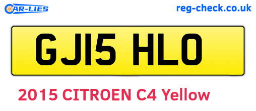 GJ15HLO are the vehicle registration plates.