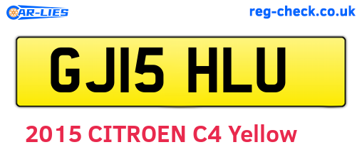 GJ15HLU are the vehicle registration plates.