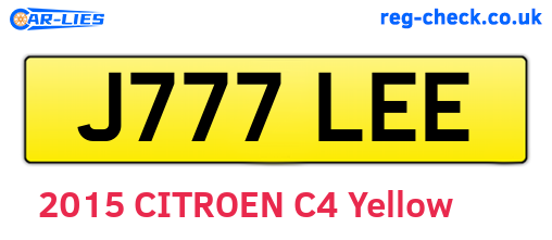 J777LEE are the vehicle registration plates.