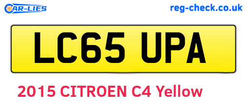 LC65UPA are the vehicle registration plates.