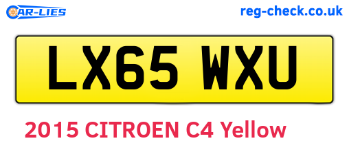 LX65WXU are the vehicle registration plates.