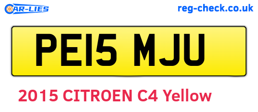 PE15MJU are the vehicle registration plates.
