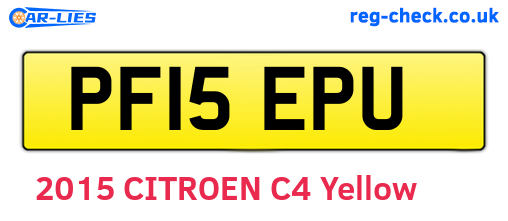 PF15EPU are the vehicle registration plates.