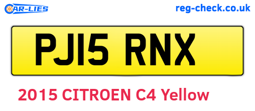 PJ15RNX are the vehicle registration plates.