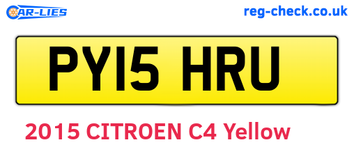 PY15HRU are the vehicle registration plates.