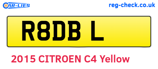 R8DBL are the vehicle registration plates.