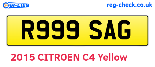 R999SAG are the vehicle registration plates.