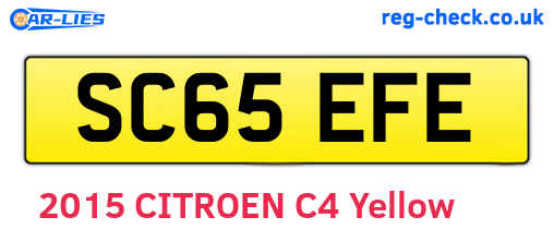 SC65EFE are the vehicle registration plates.