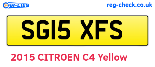 SG15XFS are the vehicle registration plates.