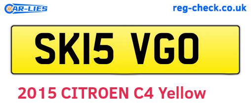 SK15VGO are the vehicle registration plates.