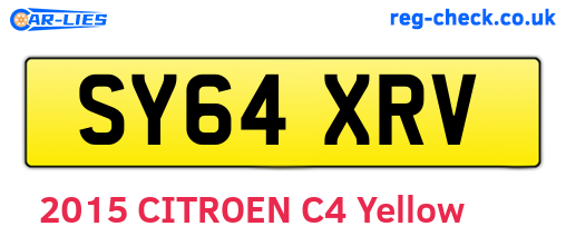 SY64XRV are the vehicle registration plates.