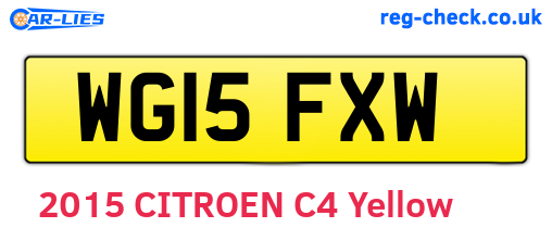 WG15FXW are the vehicle registration plates.