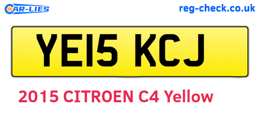 YE15KCJ are the vehicle registration plates.