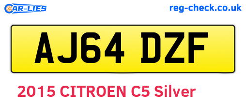 AJ64DZF are the vehicle registration plates.