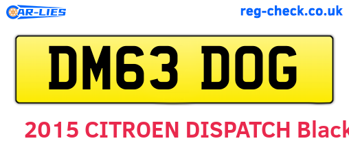 DM63DOG are the vehicle registration plates.