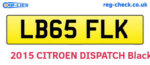 LB65FLK are the vehicle registration plates.
