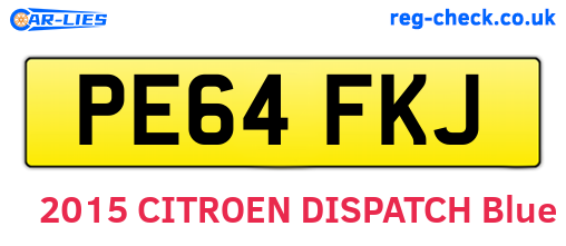 PE64FKJ are the vehicle registration plates.