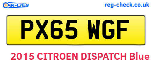 PX65WGF are the vehicle registration plates.