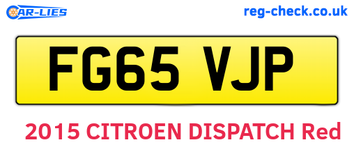 FG65VJP are the vehicle registration plates.