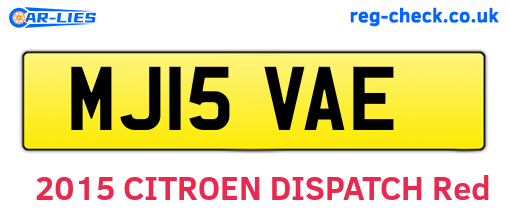 MJ15VAE are the vehicle registration plates.