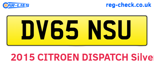 DV65NSU are the vehicle registration plates.