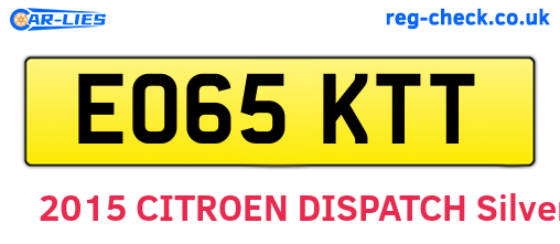 EO65KTT are the vehicle registration plates.
