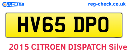 HV65DPO are the vehicle registration plates.