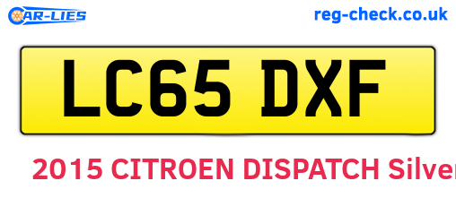LC65DXF are the vehicle registration plates.