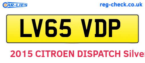 LV65VDP are the vehicle registration plates.